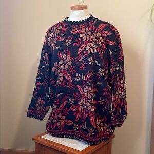 Nutcracker Women’s Plus Gold Red Christmas Sweater Size 2X